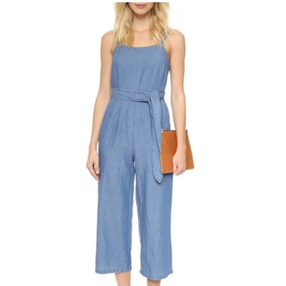 Madewell NWOT muralist crop chambray jumpsuit